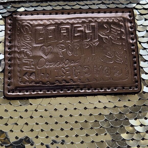 Coach Poppy Pop Disco Crossbody Bag Silver Sequins NWT - Picture 11 of 15